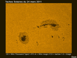 Tache solaire réalisé avec une PL1-m (webcam).